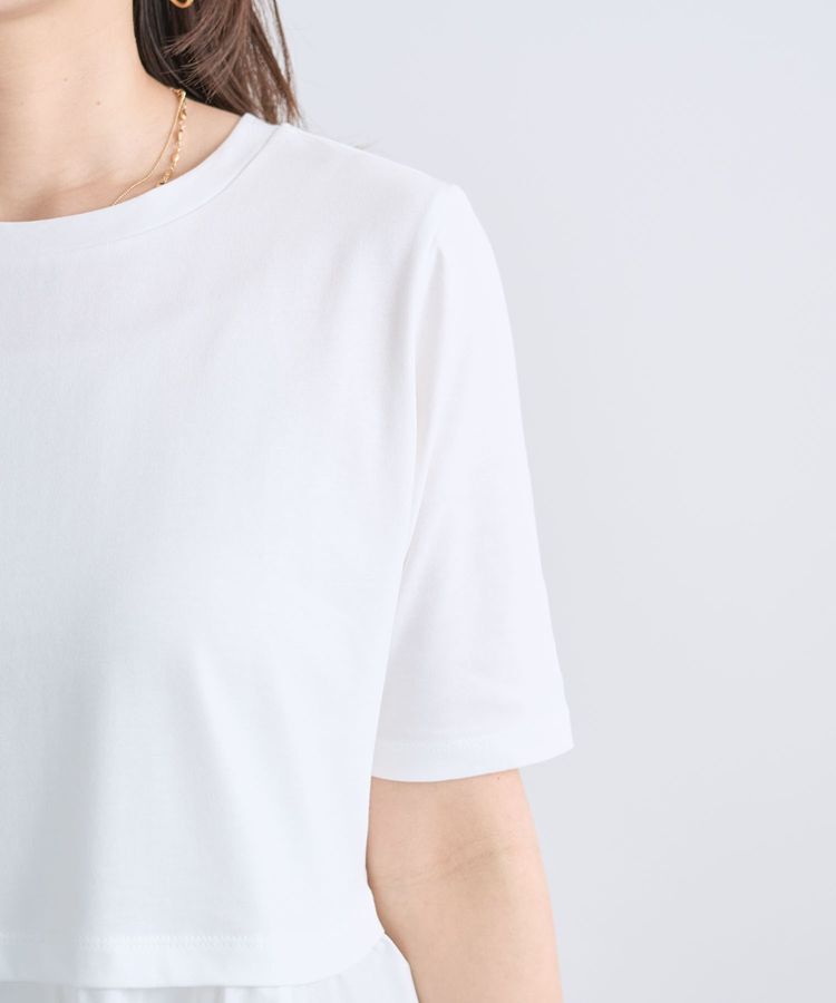 Green Parks「異素材ドッキングペプラムプルオーバー」|Tシャツ・カットソー|