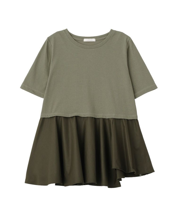 Green Parks「異素材ドッキングペプラムプルオーバー」|Tシャツ・カットソー|