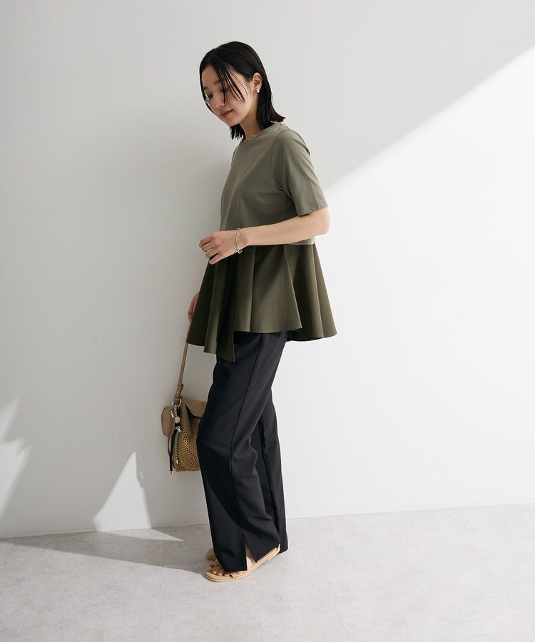 Green Parks「異素材ドッキングペプラムプルオーバー」|Tシャツ・カットソー|