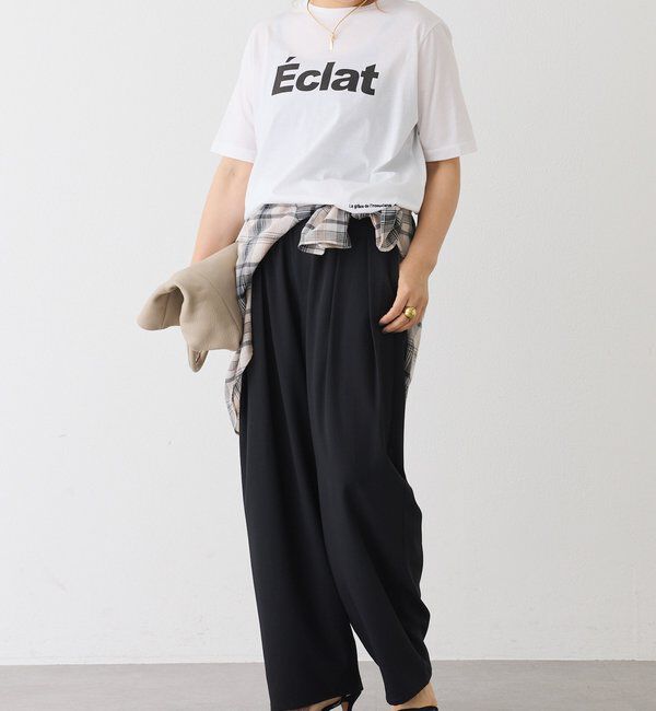  「シルケットロゴプリント&times;刺繍Tシャツ」|プルオーバー|