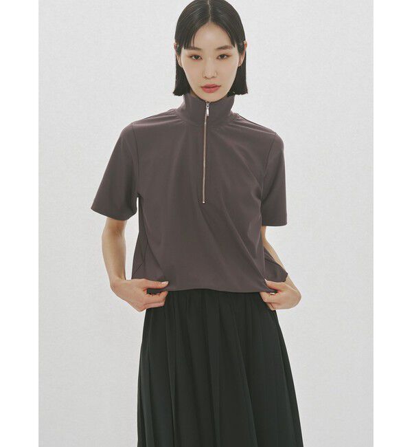 MIDIUMISOLID「MIDIUMISOLID for Ladies エッセンシャルジップネックトップス」|Tシャツ・カットソー|