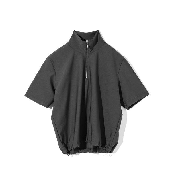 MIDIUMISOLID「MIDIUMISOLID for Ladies エッセンシャルジップネックトップス」|Tシャツ・カットソー|ブラック