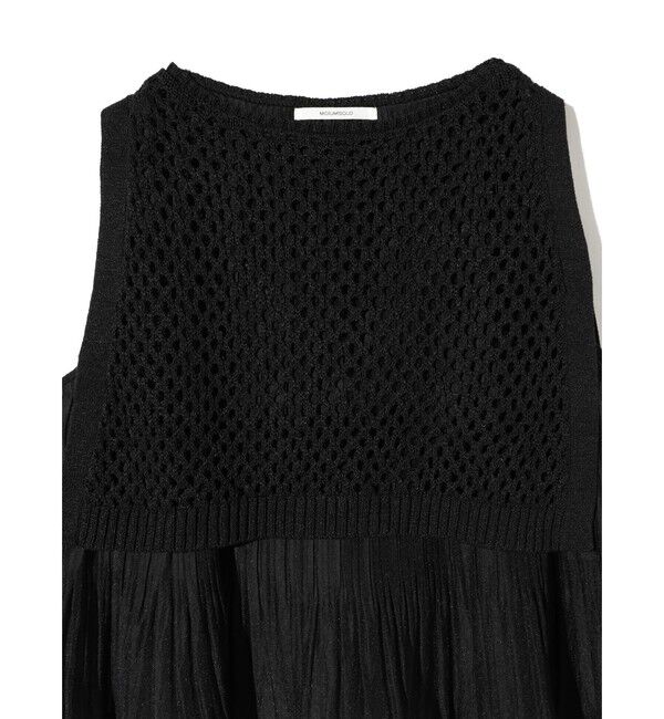 MIDIUMISOLID「MIDIUMISOLID for Ladies メッシュニットプリーツベスト」|ベスト・ジレ|