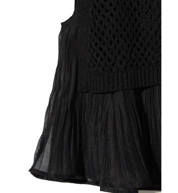 MIDIUMISOLID「MIDIUMISOLID for Ladies メッシュニットプリーツベスト」|ベスト・ジレ|