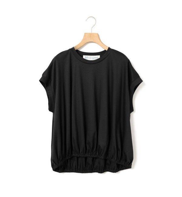 MidiUmi「MidiUmi ヘムギャザーノースリーブ」|Tシャツ・カットソー|ブラック