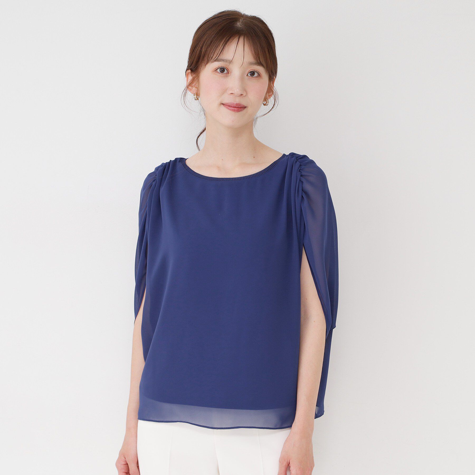 COUP DE CHANCE「【手洗い可／日本製】カットソー付ギャザープルオーバー」|Tシャツ・カットソー|