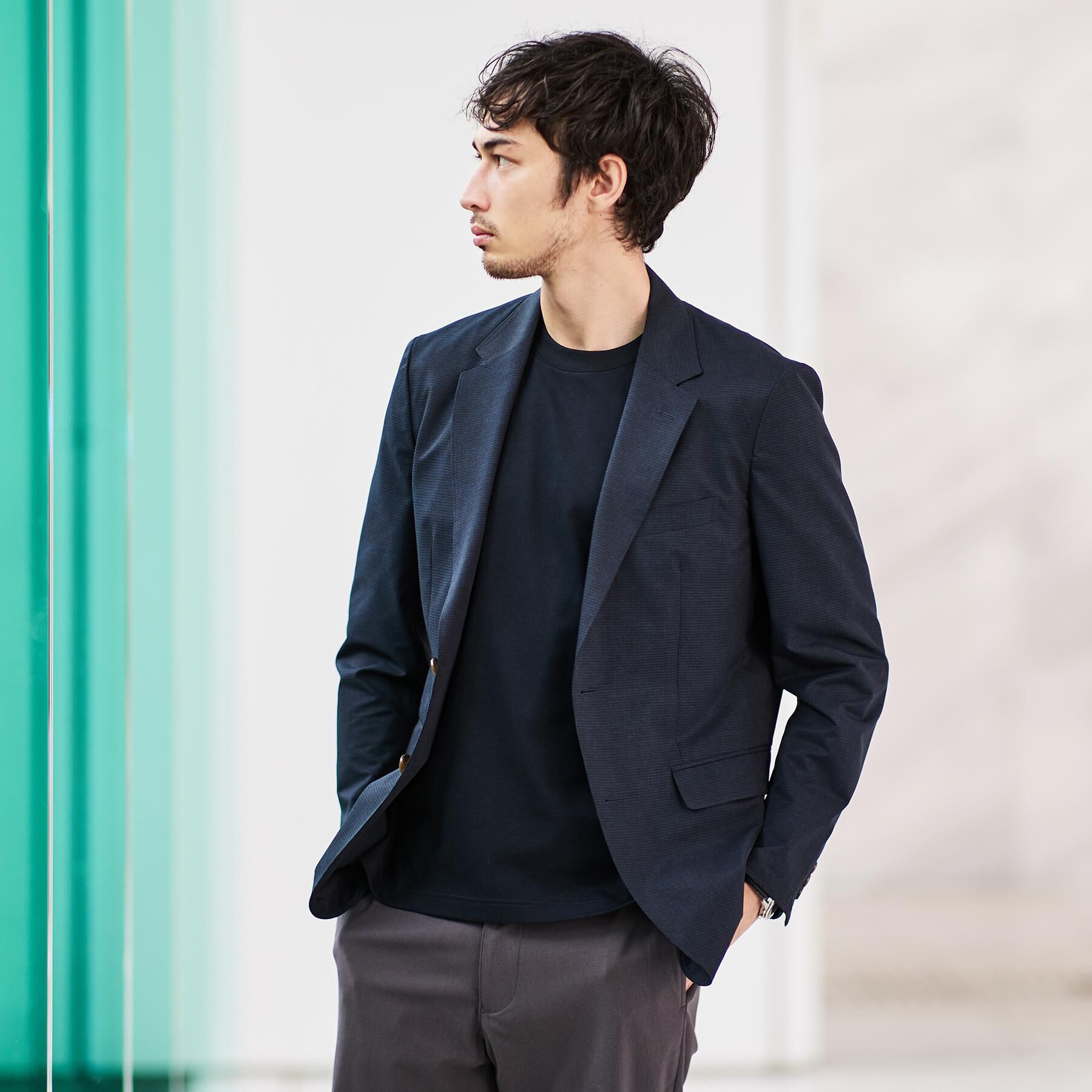 TAKEO KIKUCHI「【抗菌防臭】COOL DOTS（R）ドビープリント ジャケット」|テーラードジャケット|