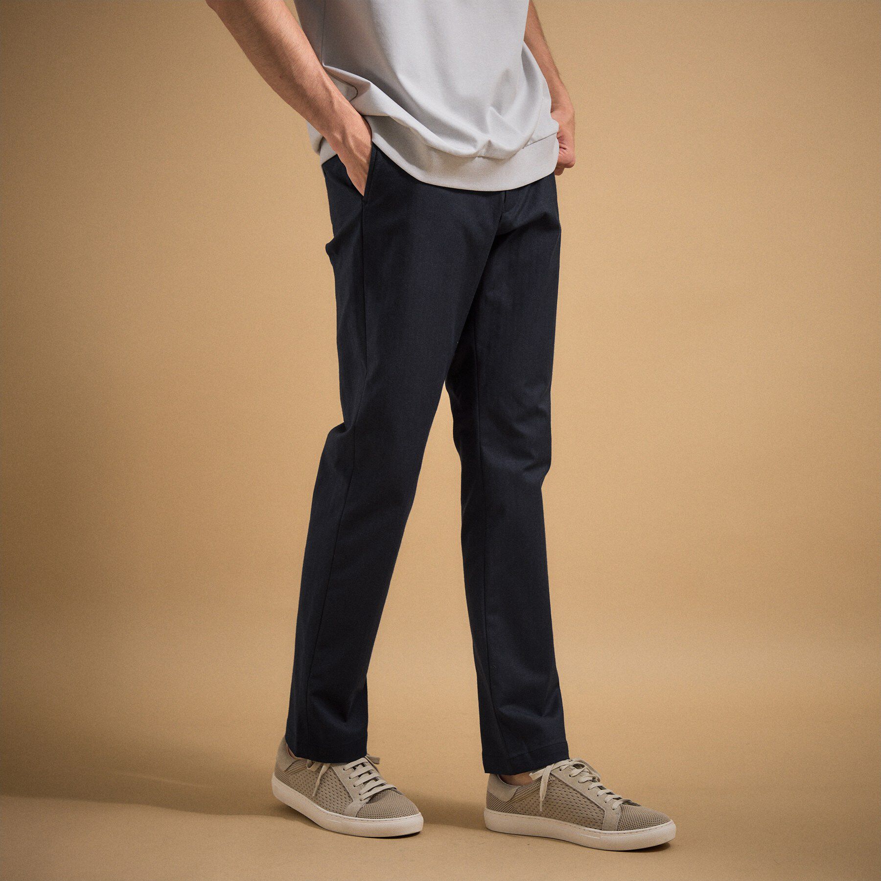 TAKEO KIKUCHI「【銘品】播州織り ヘリンボン ストレートパンツ」|その他|ネイビー(094)