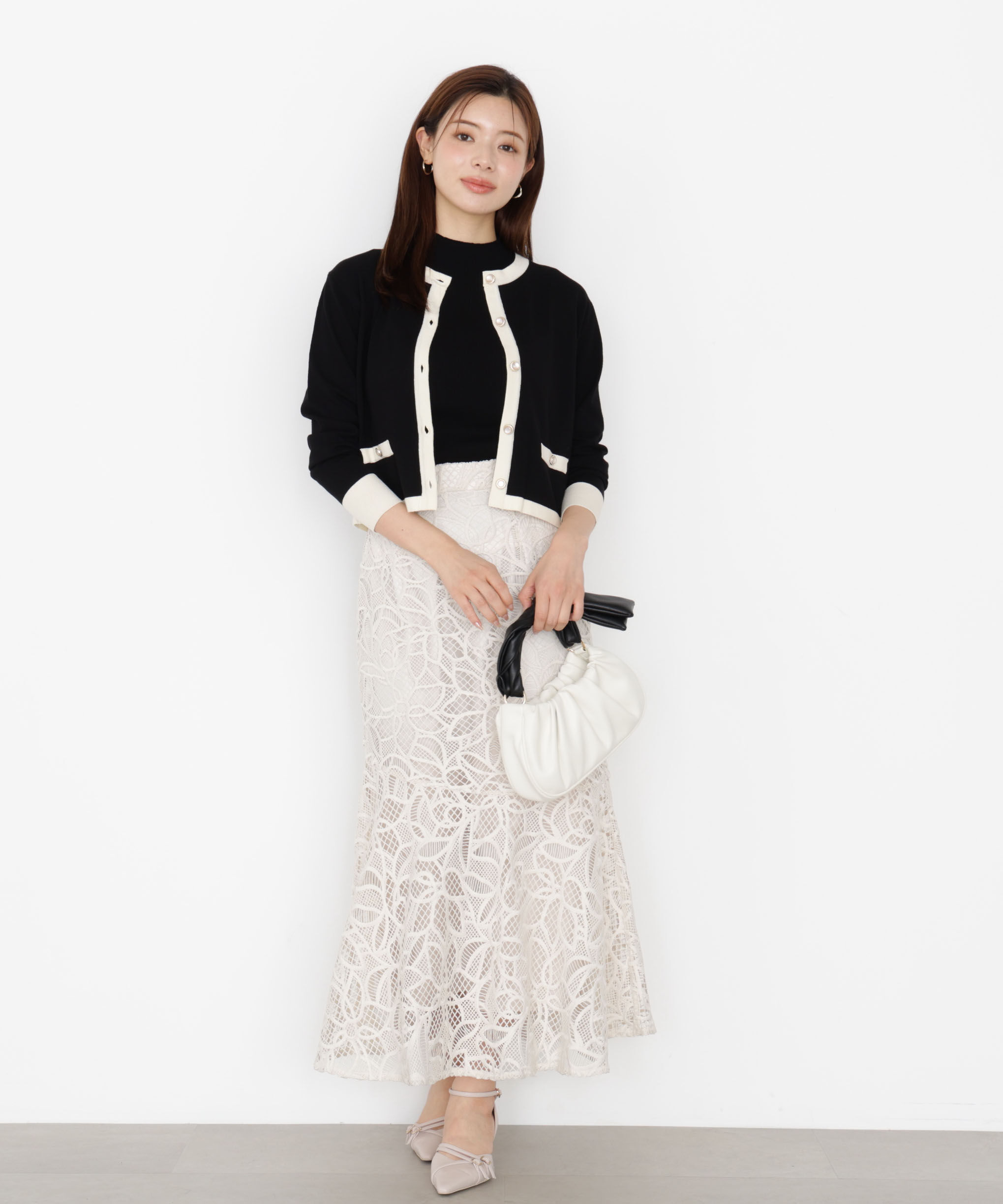 PROPORTION BODY DRESSING「＜ハンドウォッシャブル＞ニュアンス釦ニットアンサンブル 25AW」|ニット・セーター|