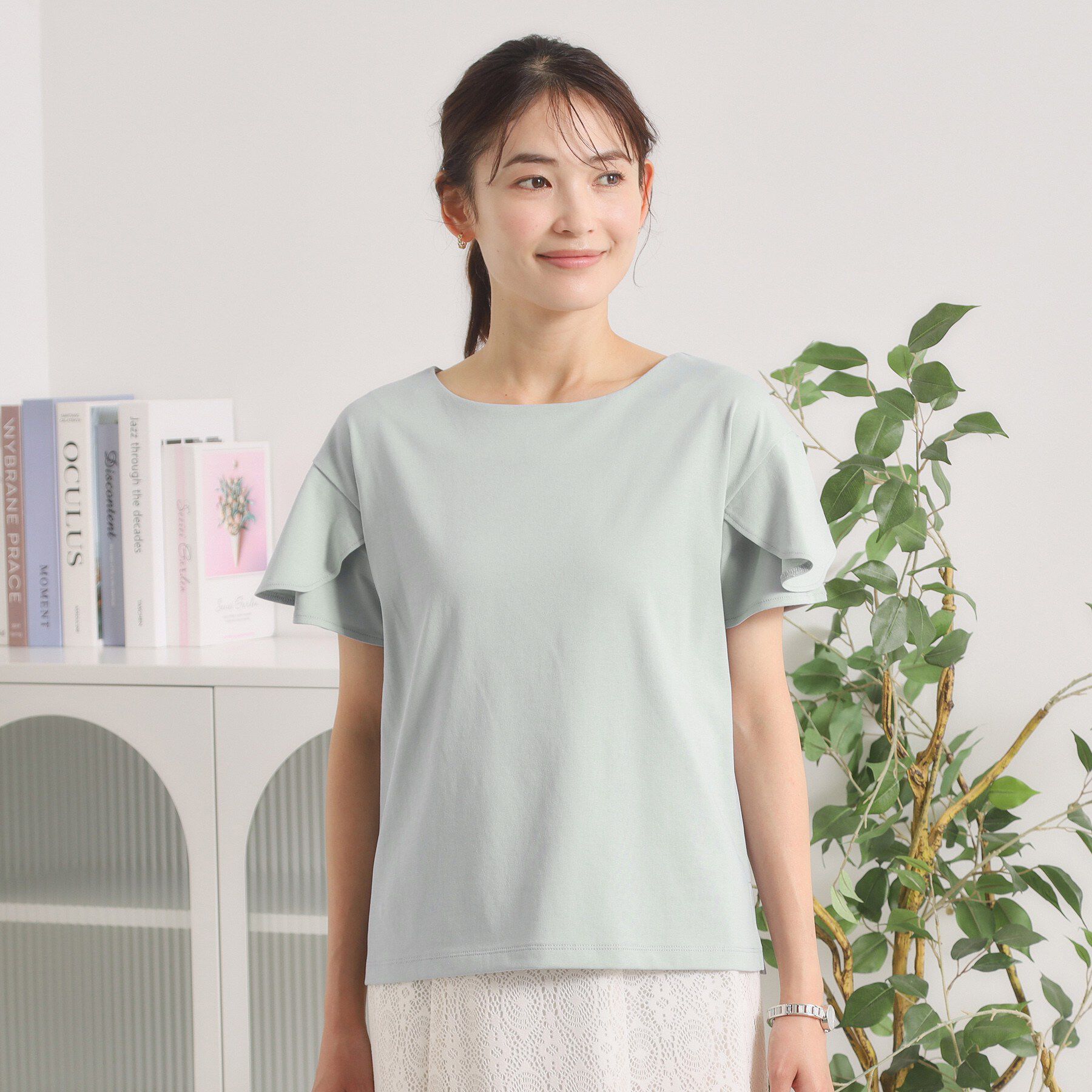ITS&rsquo;DEMO「【冷感／遮熱】バックフリルTシャツ」|Tシャツ・カットソー|