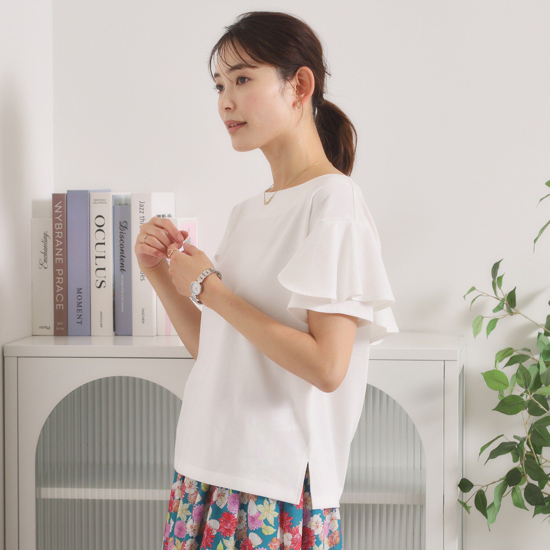 ITS&rsquo;DEMO「【冷感／遮熱】バックフリルTシャツ」|Tシャツ・カットソー|