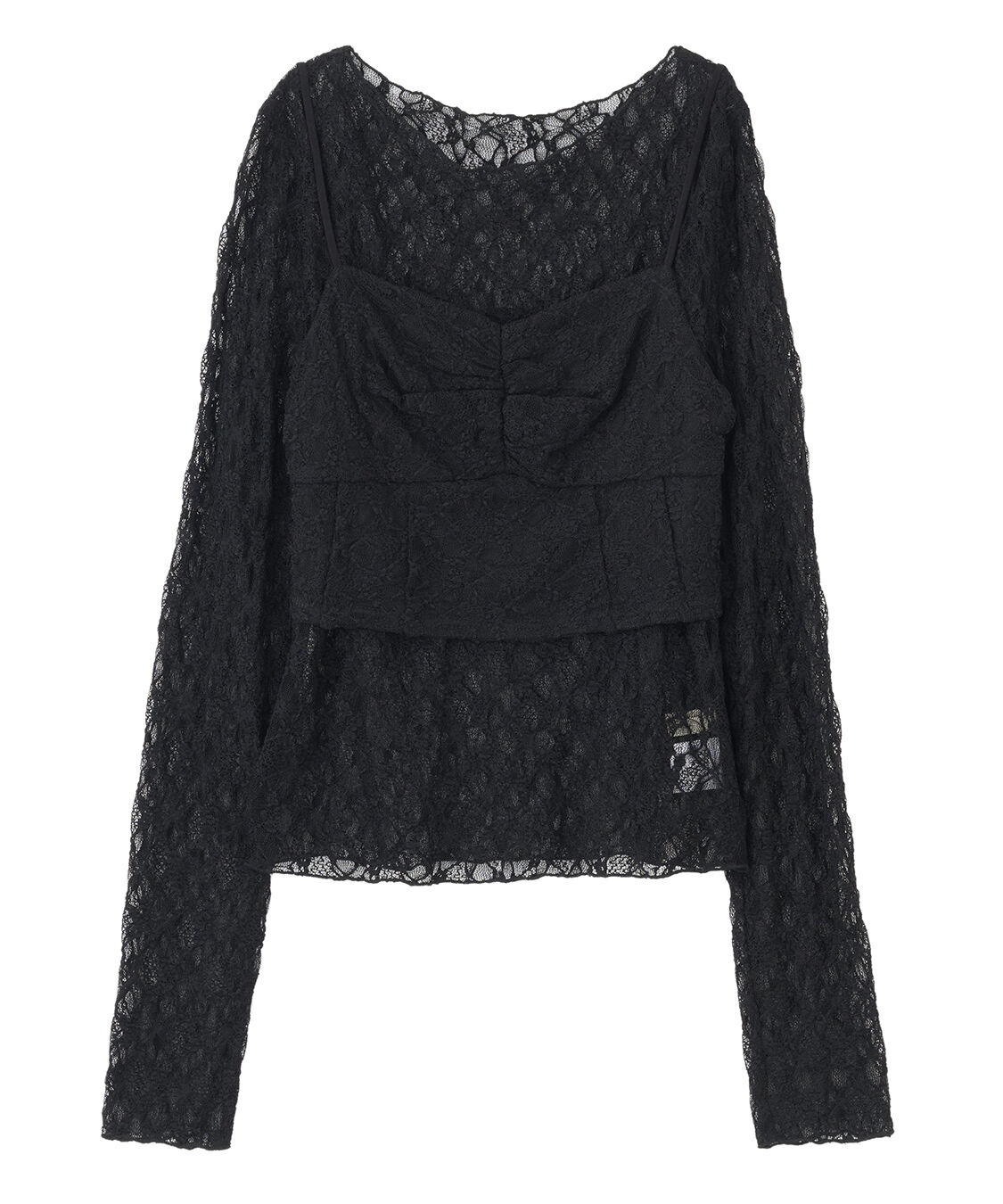 COCO DEAL「レースビスチェレイヤードトップス」|Tシャツ・カットソー|ブラック