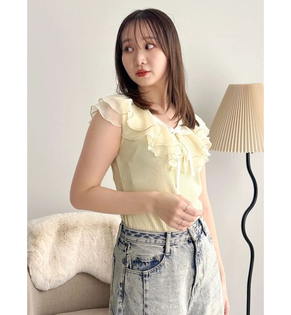 dazzlin「【WEB限定】ティアードカラーコンビトップス」|Tシャツ・カットソー|