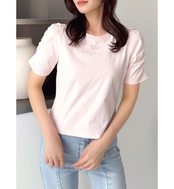 dazzlin「【WEB限定】リボンストーンプチTシャツ」|Tシャツ・カットソー|