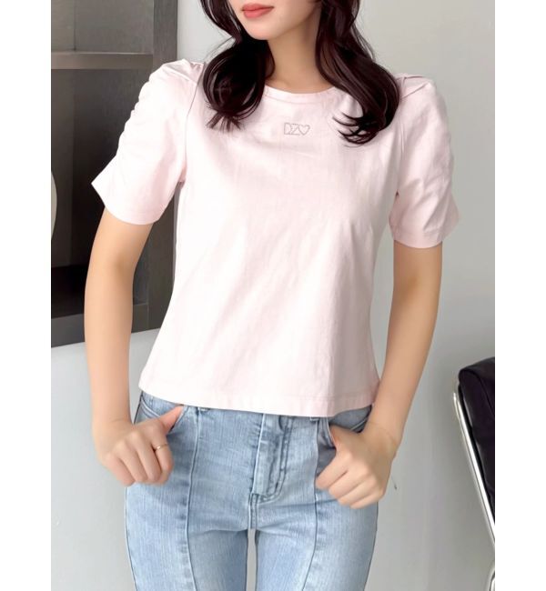 dazzlin「【WEB限定】リボンストーンプチTシャツ」|Tシャツ・カットソー|ピンク