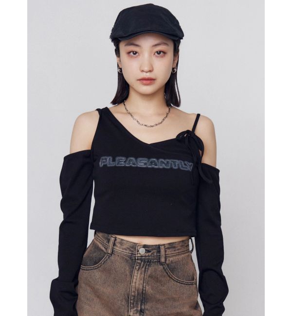 EMODA「レイヤードロゴロングスリーブTシャツ」|Tシャツ・カットソー|ブラック