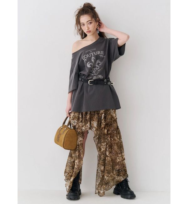EVRIS「ワンショルグラフィックピグメントＴシャツ」|Tシャツ・カットソー|