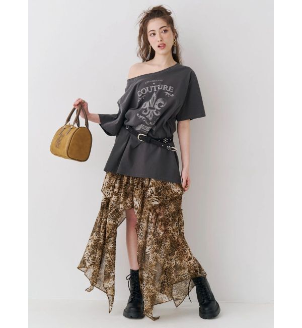 EVRIS「ワンショルグラフィックピグメントＴシャツ」|Tシャツ・カットソー|