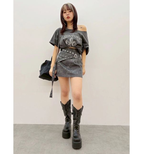 EVRIS「ワンショルグラフィックピグメントＴシャツ」|Tシャツ・カットソー|