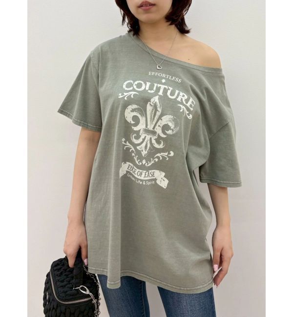 EVRIS「ワンショルグラフィックピグメントＴシャツ」|Tシャツ・カットソー|