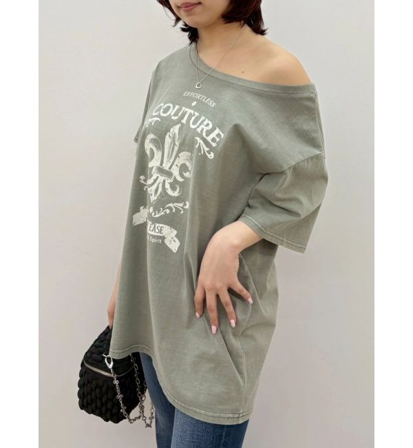 EVRIS「ワンショルグラフィックピグメントＴシャツ」|Tシャツ・カットソー|