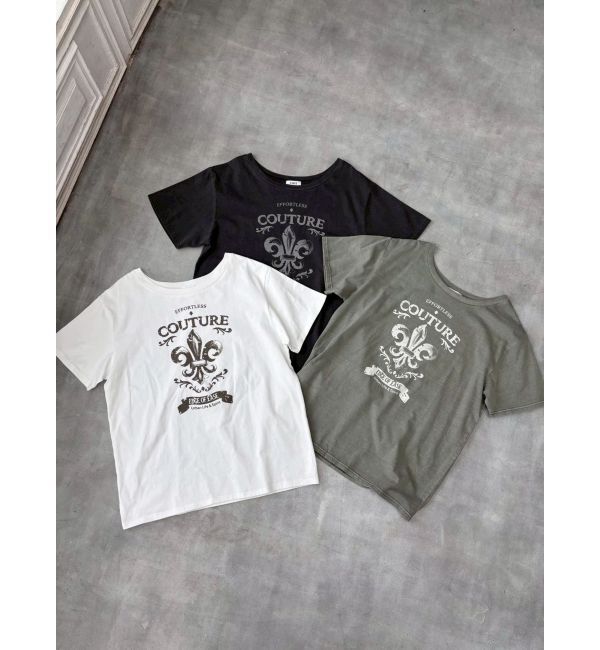 EVRIS「ワンショルグラフィックピグメントＴシャツ」|Tシャツ・カットソー|
