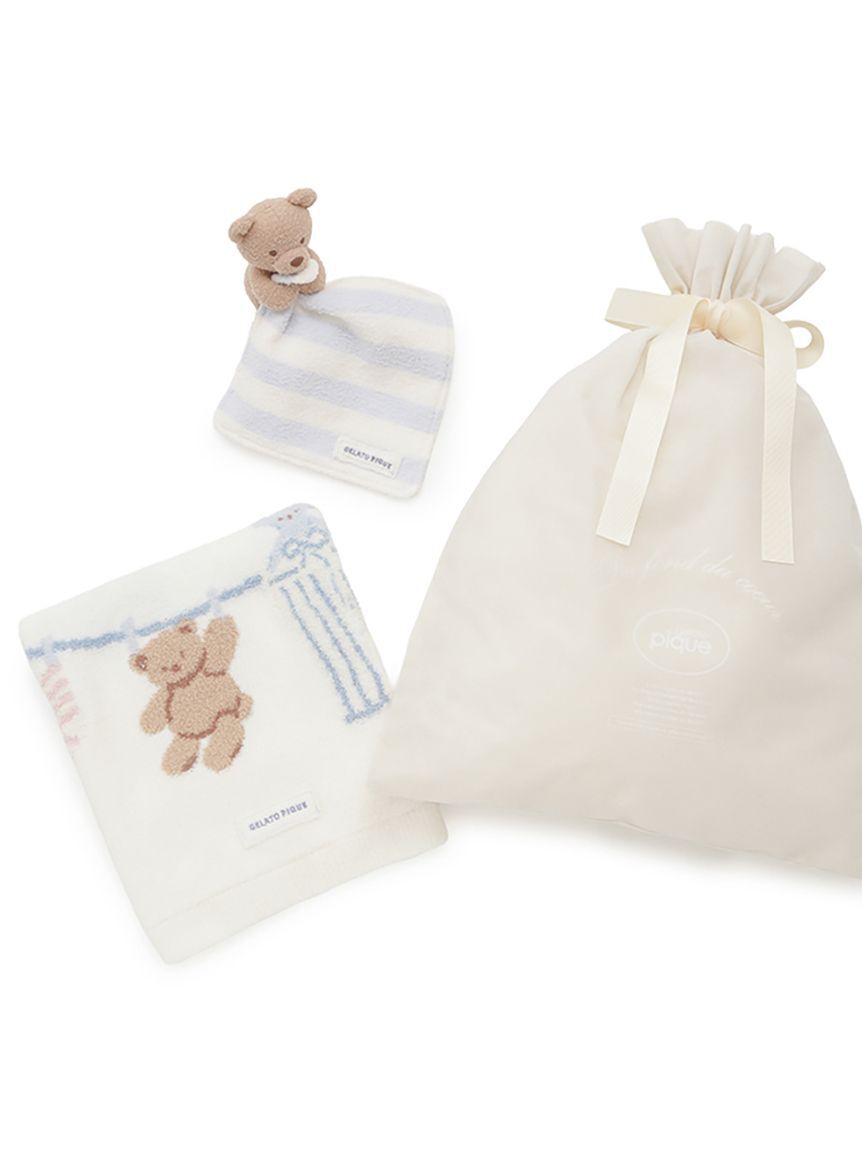 GELATO PIQUE KIDS & BABY「【ラッピング済み】【BABY】ウォッシングアニマルラトル&ジャガードブランケットSET」|その他ベビー用品|
