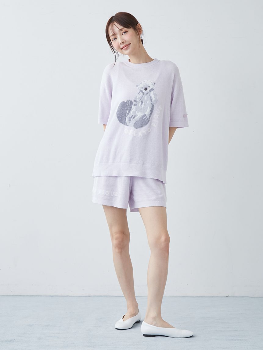 gelato pique「【ONLINE限定】【接触冷感】スムーズィーliteシーアニマルジャガードプルオーバー&ショートパンツセット」|ルームウェア|