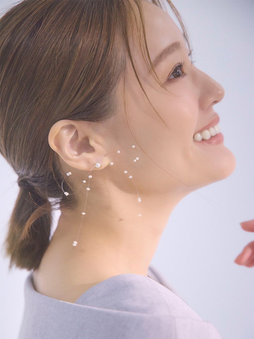 CELFORD「【HANAE MORI&times;CELFORDコラボ】 淡水パールリボンピアス」|ピアス|WHT