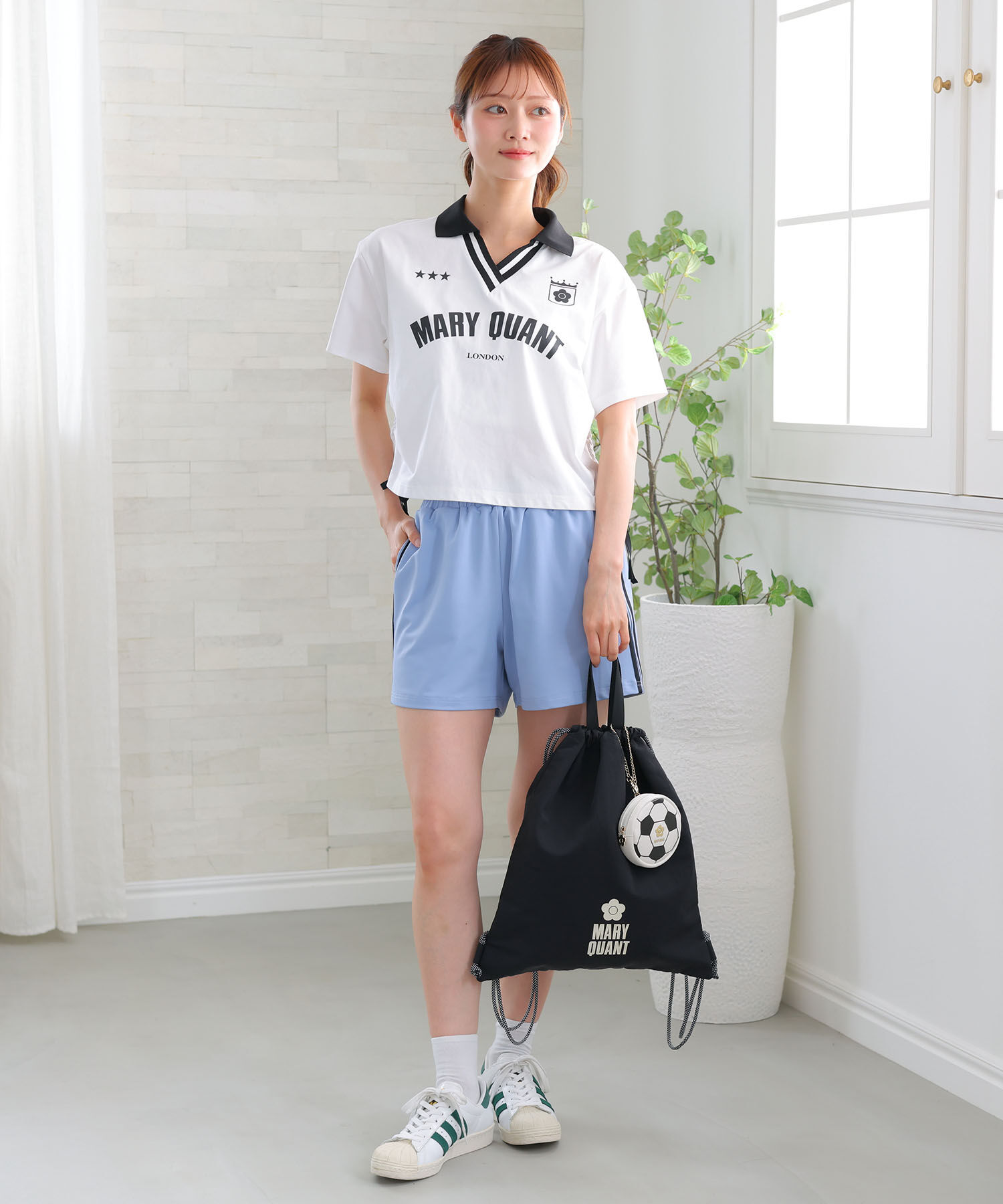 MARY QUANT「ロゴプリント ナップサック」|リュック|