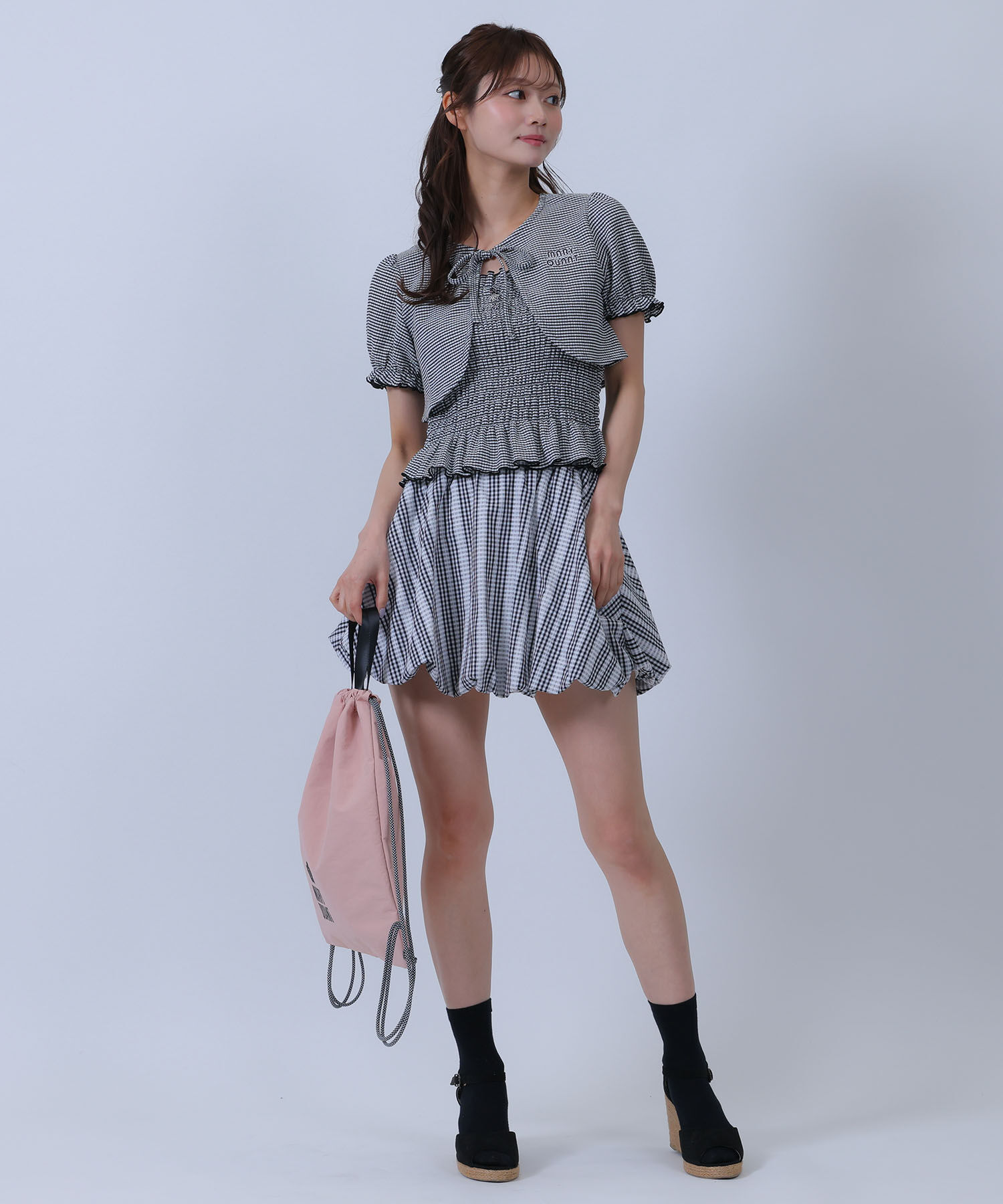 MARY QUANT「ロゴプリント ナップサック」|リュック|