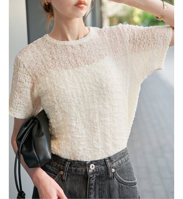 SLOBE IENA「シャーリングシアーTEE」|Tシャツ・カットソー|