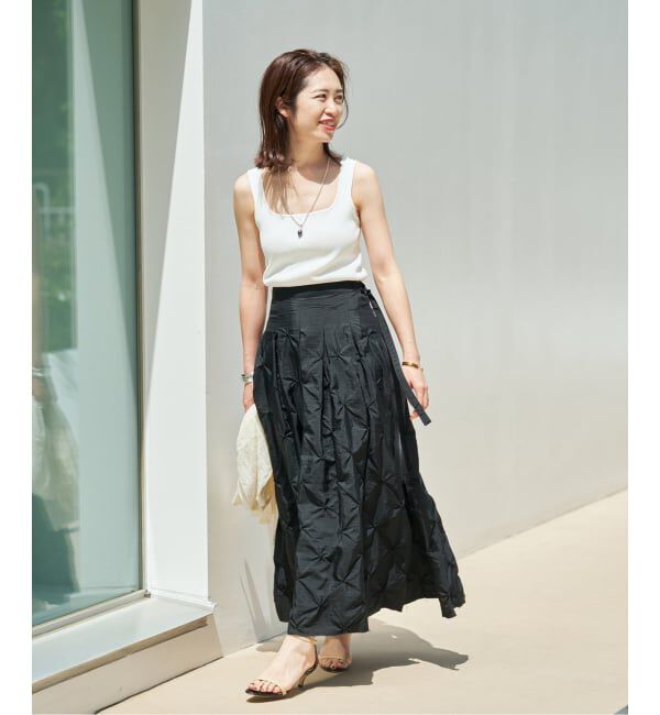 VERMEIL par iena「《手洗い可/予約》リブスクエアネックノースリーブ」|タンクトップ|