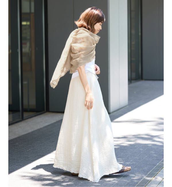 IENA「《予約》NIMNIMDUAI/ニムニムデュアイ 別注 PREMIUM LINEN GAUZE STOLE ストール」|ストール|