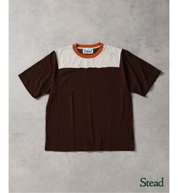 J.S.Homestead「Stead / ブロック オーバー ヨーク Tシャツ」|Tシャツ・カットソー|ブラウン