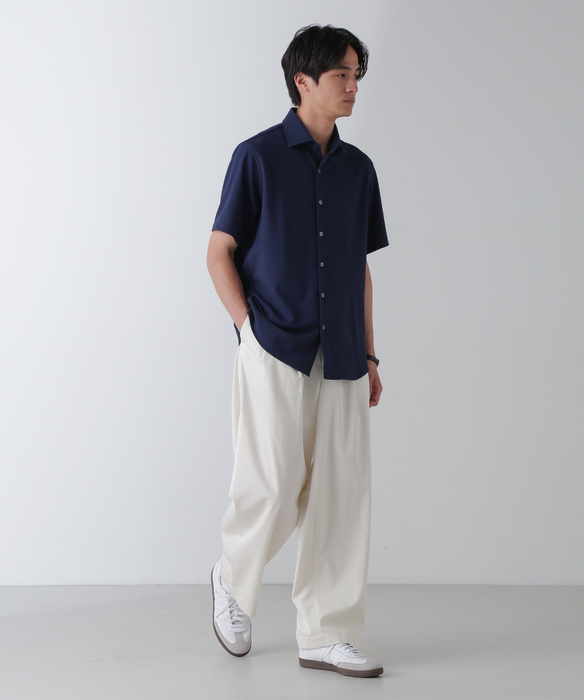 nano･universe「｢N SHIRTS｣AQUA RHYTHM(R)鹿の子シャツ 半袖」|シャツ・ブラウス|