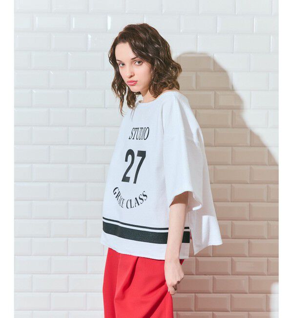 Grace Class「ナンバープリントループ裏毛トップ」|Tシャツ・カットソー|