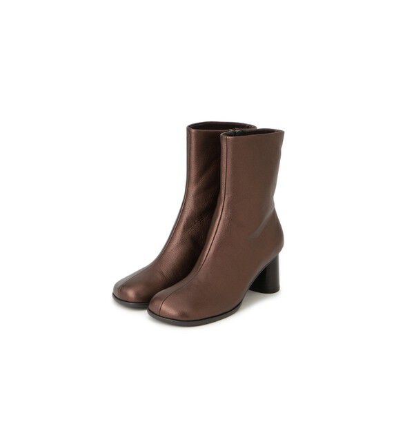 SALON adam et rope'「【WEB限定】レザースクエアトゥヒールショートブーツ」|ロングブーツ|
