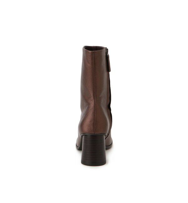 SALON adam et rope'「【WEB限定】レザースクエアトゥヒールショートブーツ」|ロングブーツ|