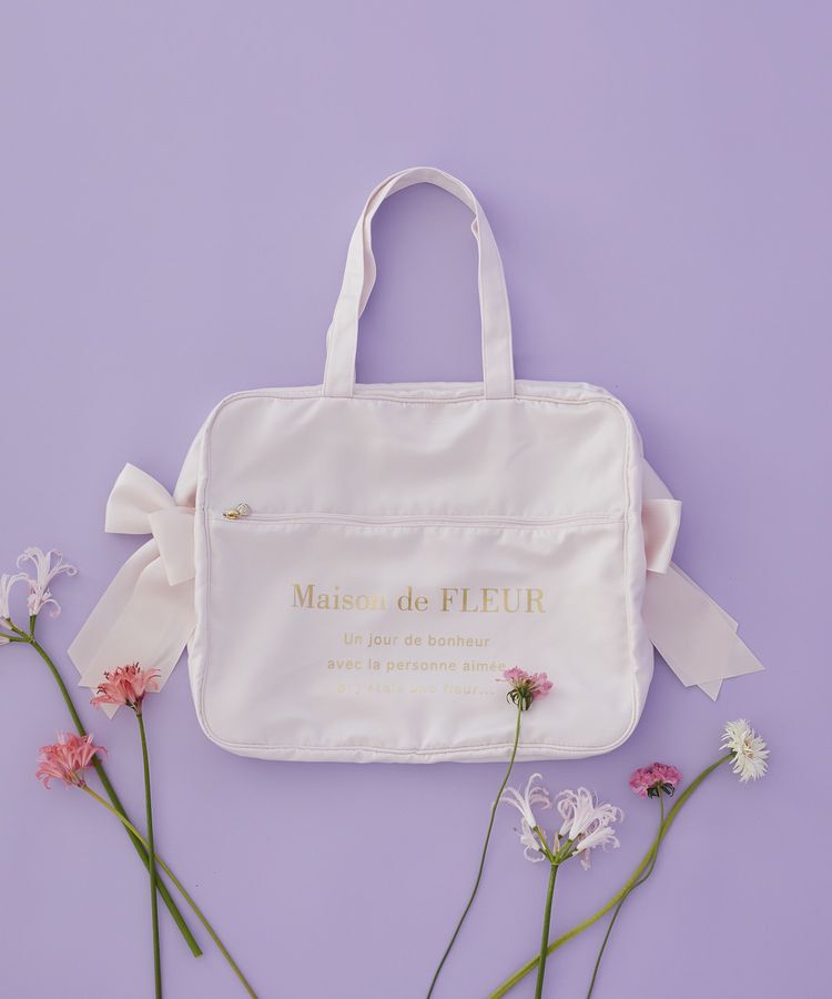 Maison de FLEUR「【キャリーオン】サテンキャリーオンバッグ」|トートバッグ|