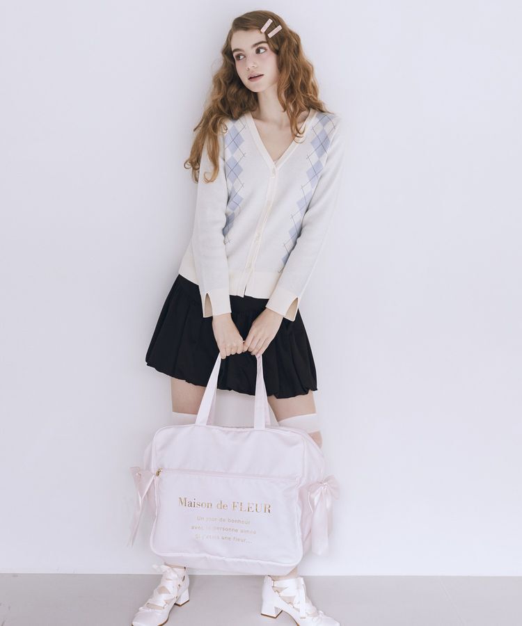 Maison de FLEUR「【キャリーオン】サテンキャリーオンバッグ」|トートバッグ|