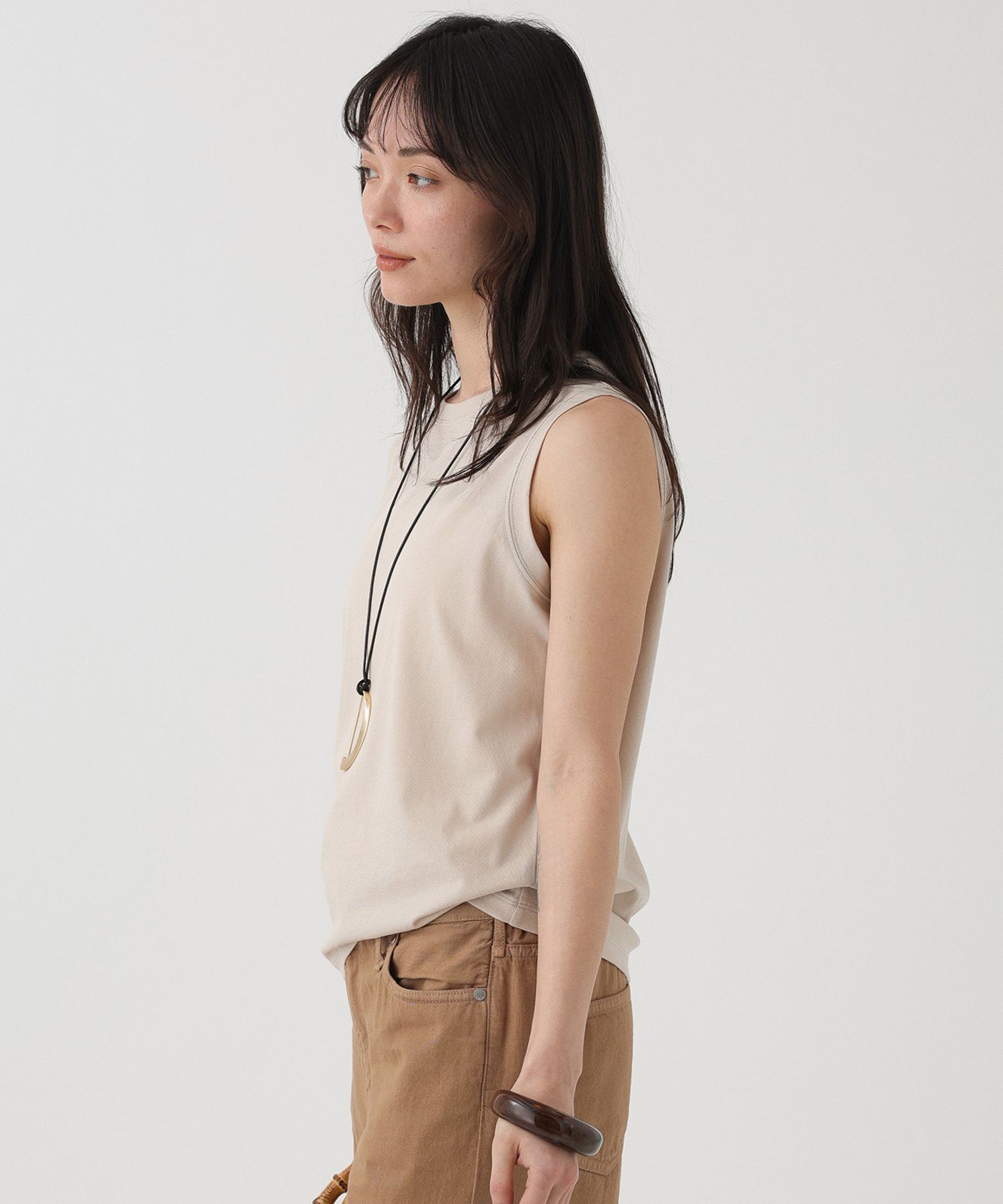 BABYLONE「コットンリネンノースリプルオーバー」|Tシャツ・カットソー|