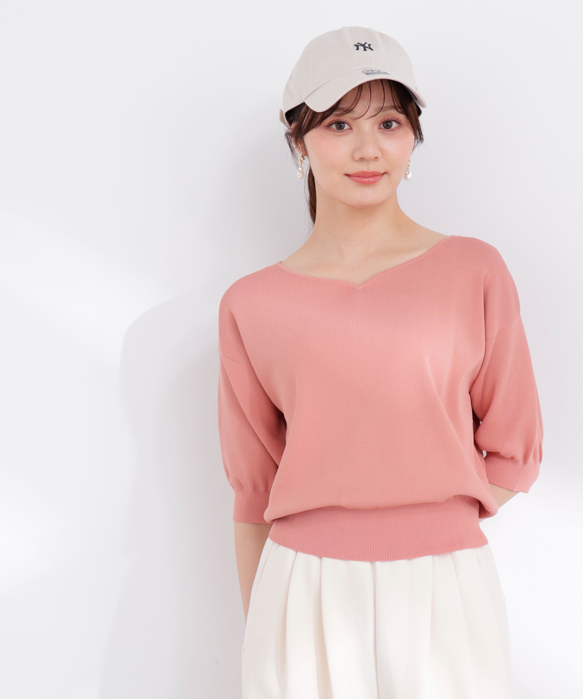 PROPORTION BODY DRESSING「5分袖ハートカットドルマンニット 26SS」|ニット・セーター|