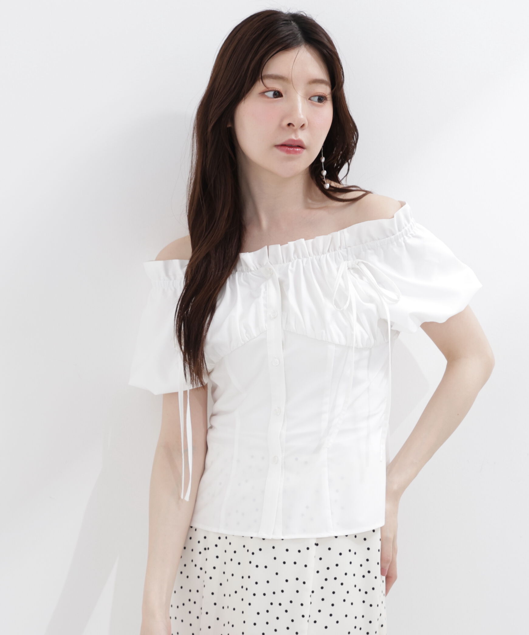 PROPORTION BODY DRESSING「＜青島心さんコラボ＞コラボオフショルリボンブラウス」|シャツ・ブラウス|