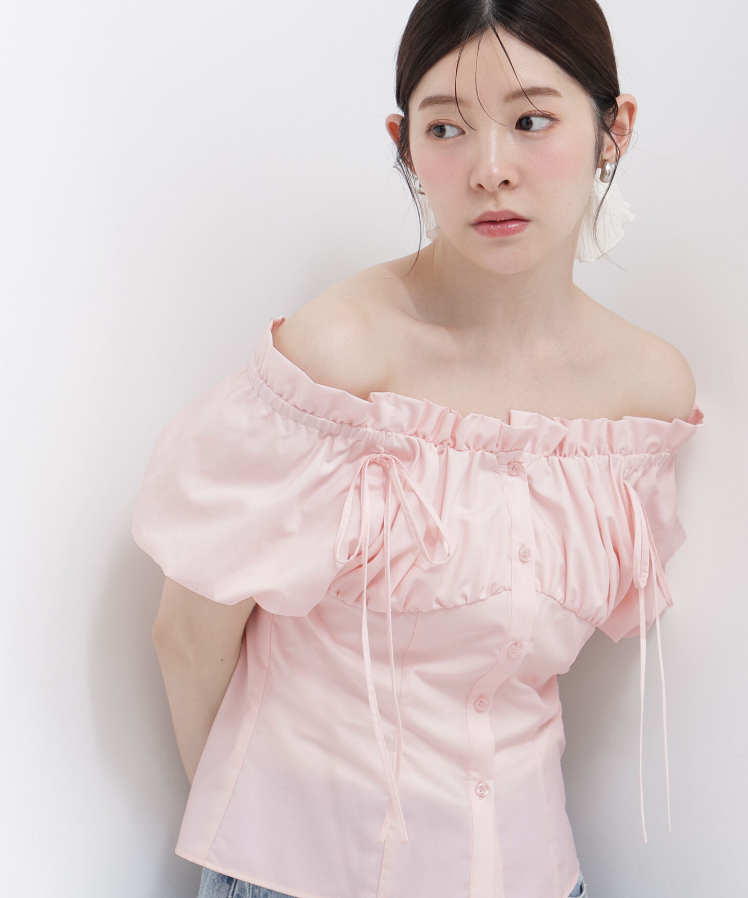 PROPORTION BODY DRESSING「＜青島心さんコラボ＞コラボオフショルリボンブラウス」|シャツ・ブラウス|