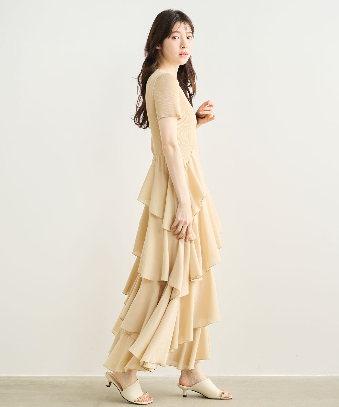 COCO DEAL「プリーツフリルティアードワンピース」|ワンピース|