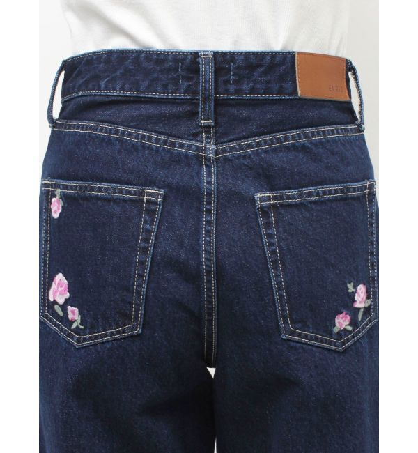 EVRIS「Embroideryカットアウトワイドデニムパンツ【セットアップ着用可能】」|デニム|
