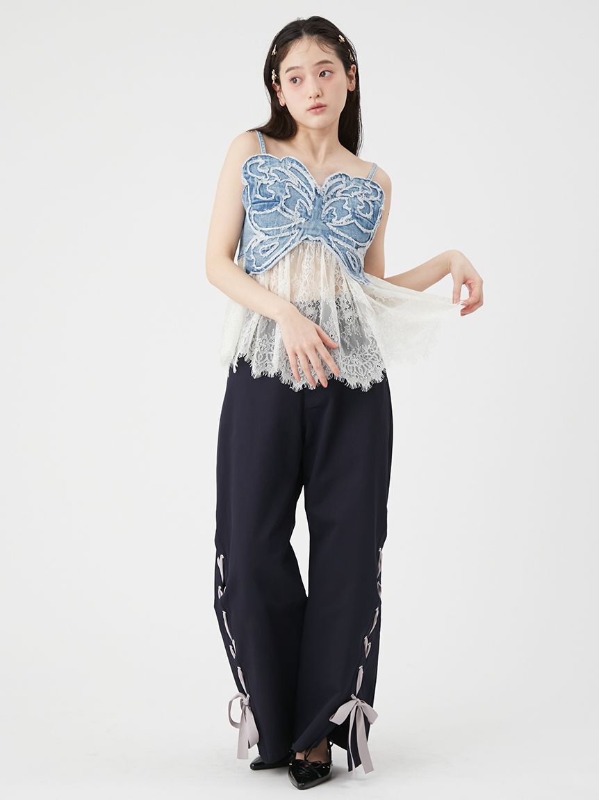 LILY BROWN「【LILY BROWN&times;ANNA SUI】バタフライレースデニムビスチェトップス」|ベスト・ジレ|
