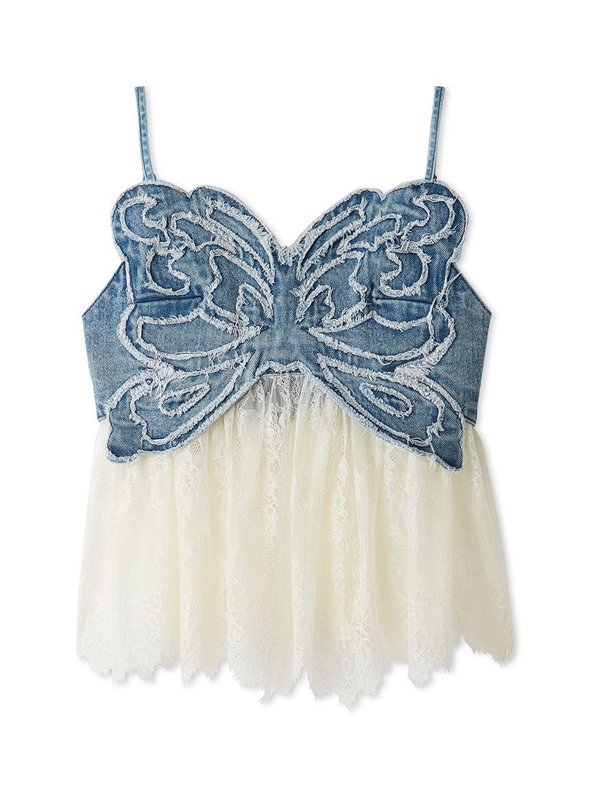 LILY BROWN「【LILY BROWN&times;ANNA SUI】バタフライレースデニムビスチェトップス」|ベスト・ジレ|