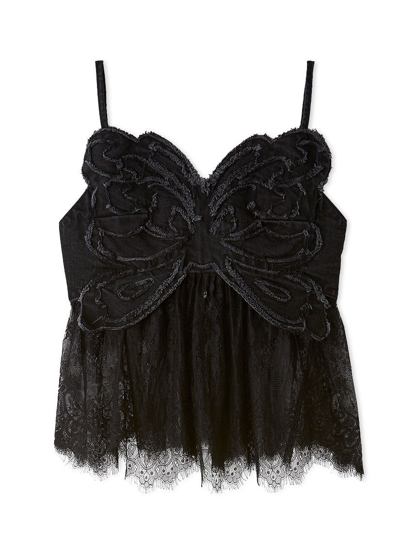 LILY BROWN「【LILY BROWN&times;ANNA SUI】バタフライレースデニムビスチェトップス」|ベスト・ジレ|